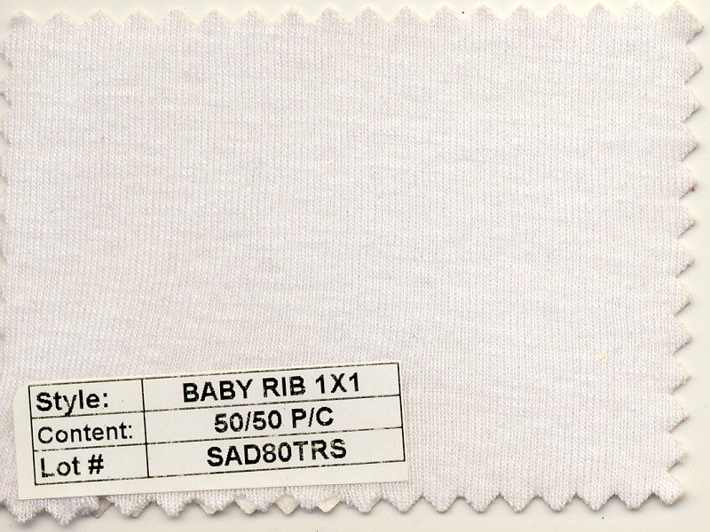 Baby Rib 1X1 50/50 Poly Cotton